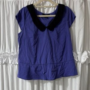 Jessica Simpson purple/ Blue Blouse with Black Collar